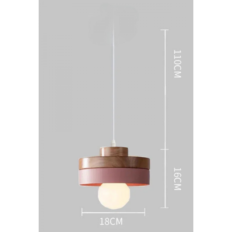 Clax Oval Ahşap Detaylı Metal Tekli Sarkıt Salon Genç Odası Mutfak Avize