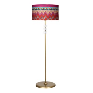 Lille Eskitme Üçlü Kare Kristal Detaylı Metal Lambader Wawe Desenli