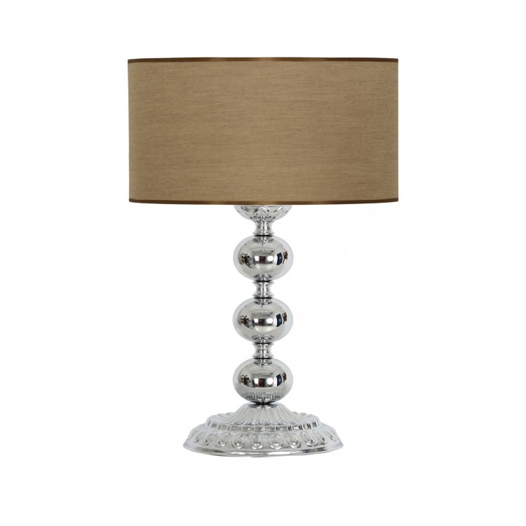 Krom Kaplama Trois Üçlü Küre Desenli Metal Abajur - Pre Kahverengi