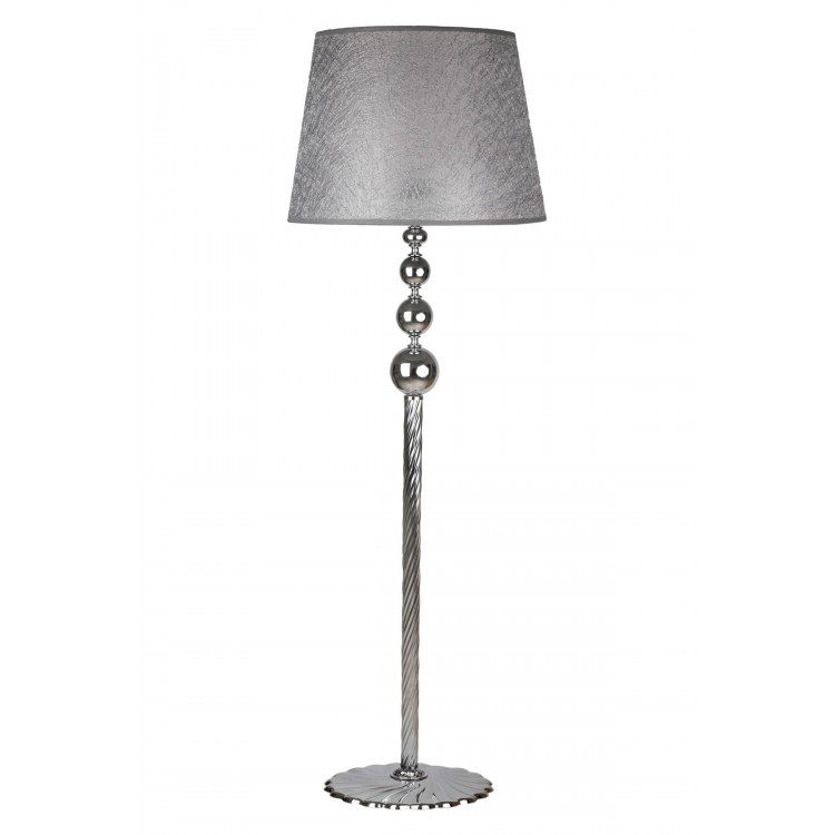 Krom Kaplama Üçlü Küre Paslanmaz Metal Modern Lambader - Gri Kırçıl