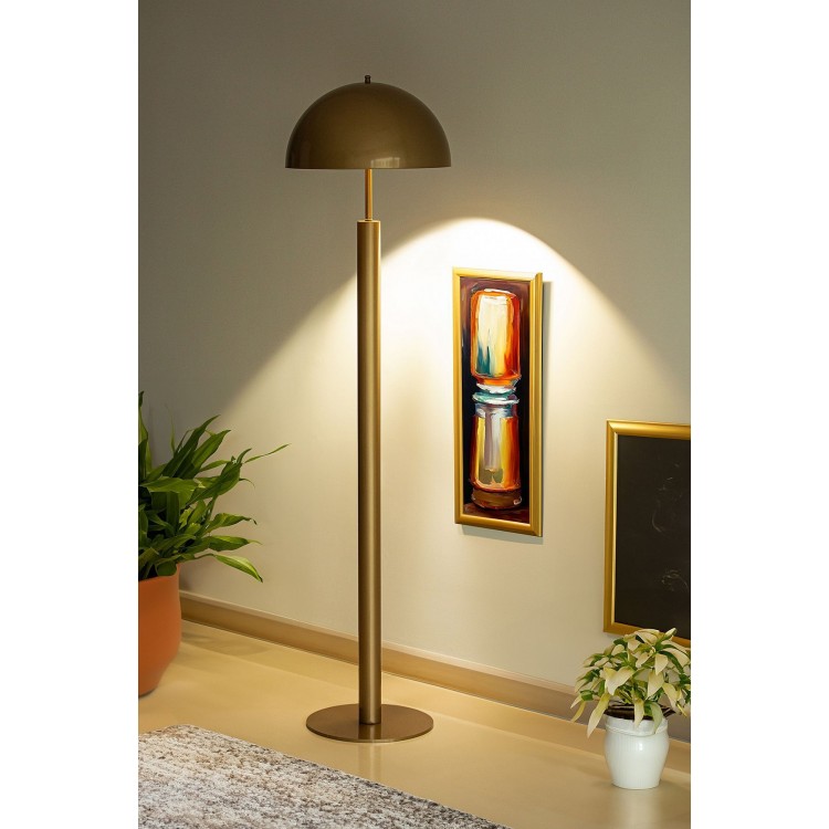 Noa Eskitme Gold Mushroom Lambader Modern Dekoratif Metal Oturma Odası Çalışma Odası Zemin Lambası