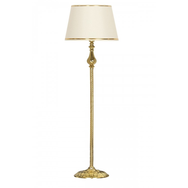 Madelyn Gold Kaplama Burgulu Metal Lambader - Gold Şeritli Beyaz