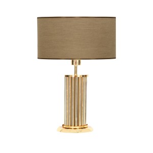 Odeon Gold Kaplama Metal Çubuk Abajur - Pre Kahve