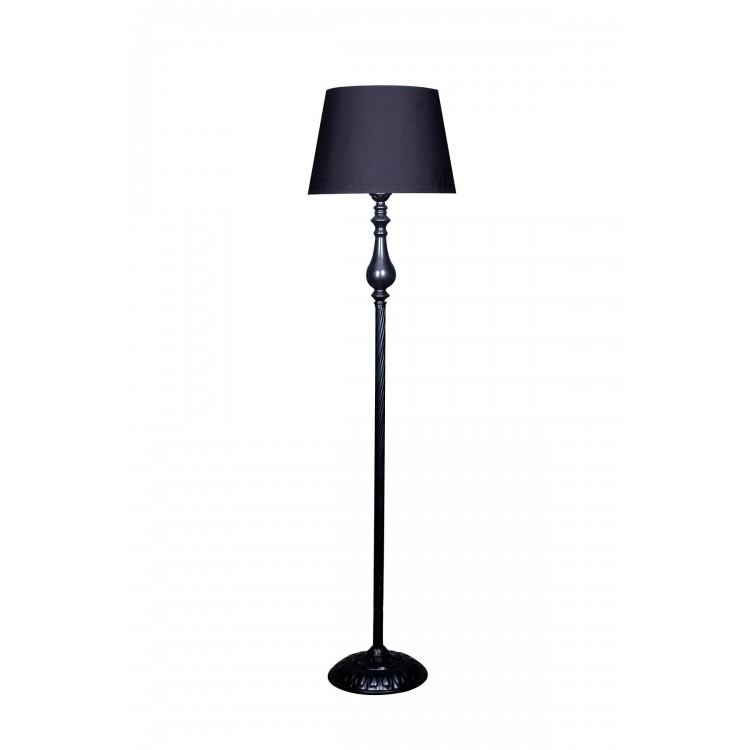 Siyah Kaplama Burgulu Paslanmaz Metal Modern Lambader - Siyah
