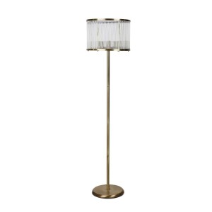 Crystal Eskitme Mat Gold Kaplama Tek Ayaklı Metal Lambader