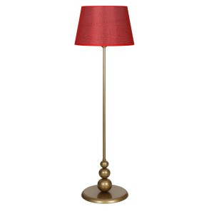 Lima Eskitme Kaplama Düz Metal Ayaklı Lambader - Hasır Kırmızı