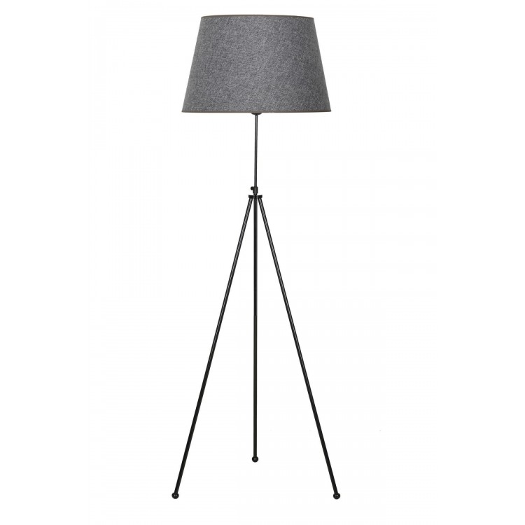 Noa Siyah Kaplama Tripod Boyu Ayarlanabilir Metal Lambader - Hasır Gri