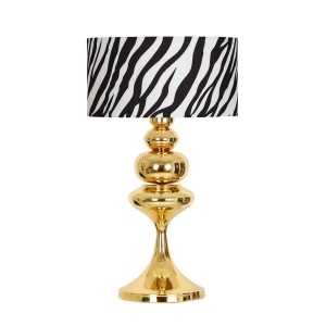 Balance Gold Kaplama Metal Özel Tasarım Abajur - Zebra Desenli