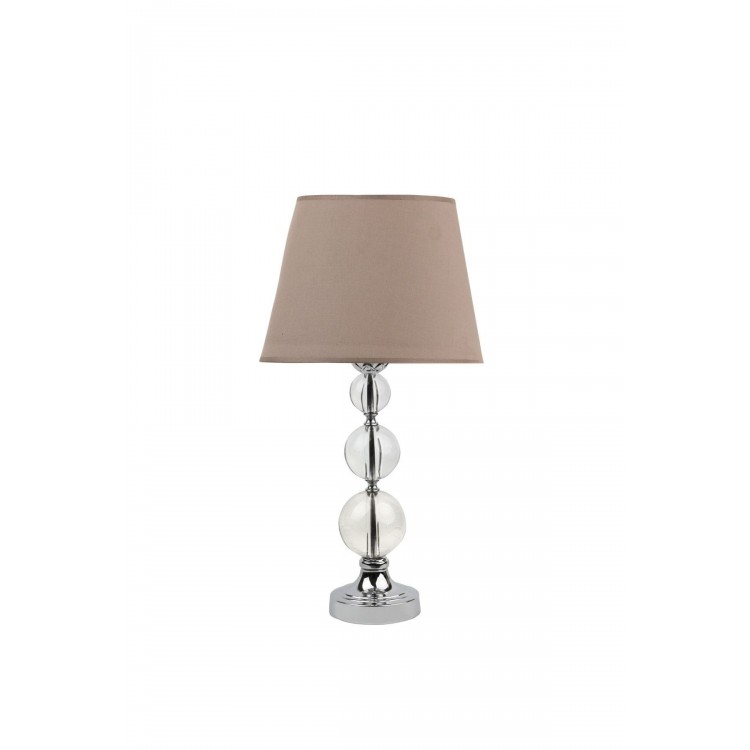 Krom Kristal 3'lü Küre Abajur - Sütlü Kahve