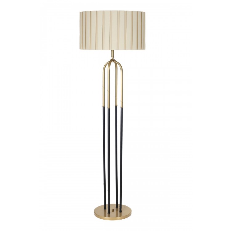 Houston Eskitme  Mat Gold Detaylı Metal Lambader - Krem Kırma