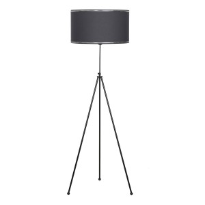 Noa Siyah Kaplama Tripod Boyu Ayarlanabilir Metal Lambader - Krom Şeritli Antrasit