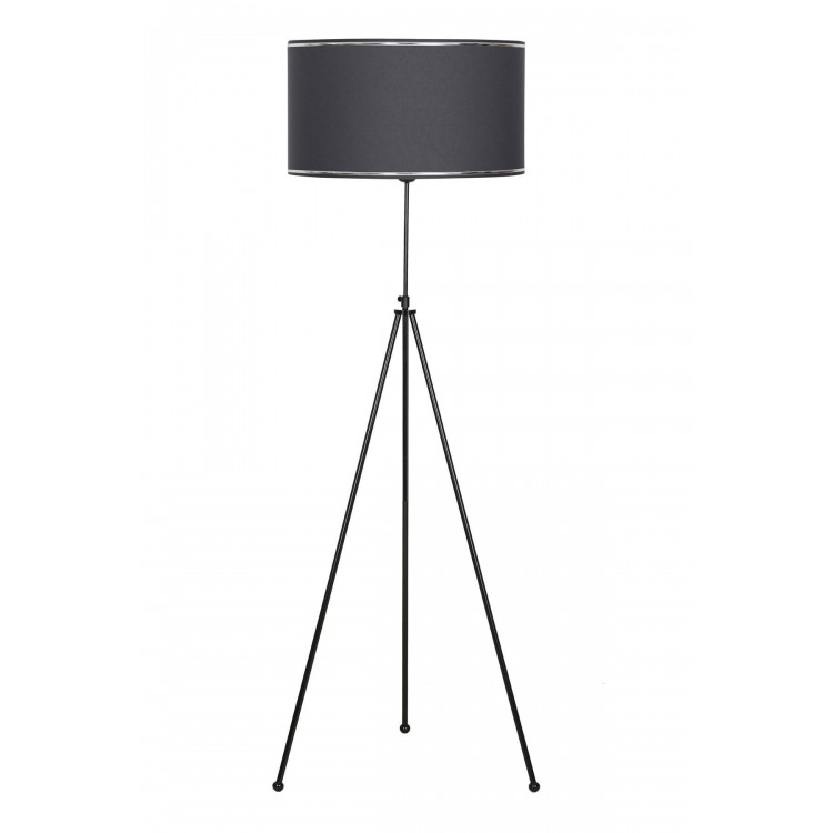 Noa Siyah Kaplama Tripod Boyu Ayarlanabilir Metal Lambader - Krom Şeritli Antrasit