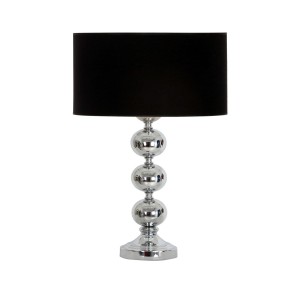 Krom Kaplama Üçlü Küre Metal Abajur  Siyah