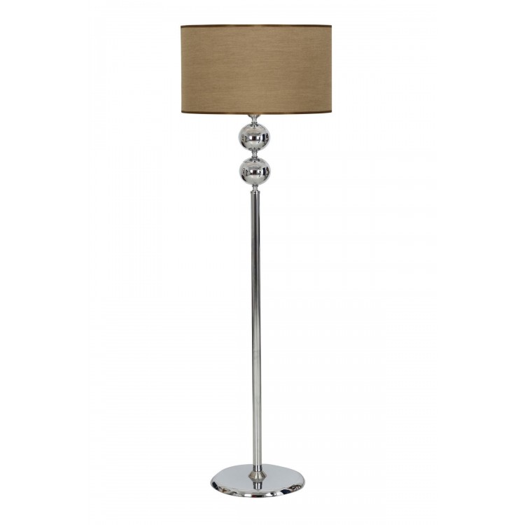 Krom Kaplama Çift Küre Metal Tek Ayaklı Lambader