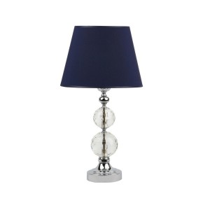 Krom Kristal 2'li Küre Abajur - Lacivert