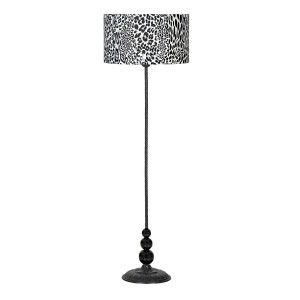 Lima Siyah Kaplama Three Küre Metal Burgulu Lambader - Leopar Desenli