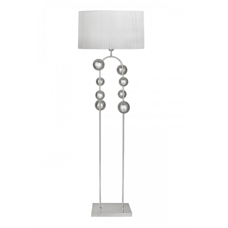 Krom Kaplama Metal Lambader - Krem Organze