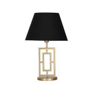 Puglia Eskitme Mat Gold Metal Abajur - Siyah