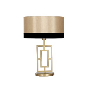 Puglia Eskitme Mat Gold Metal Abajur - Siyah Mataro