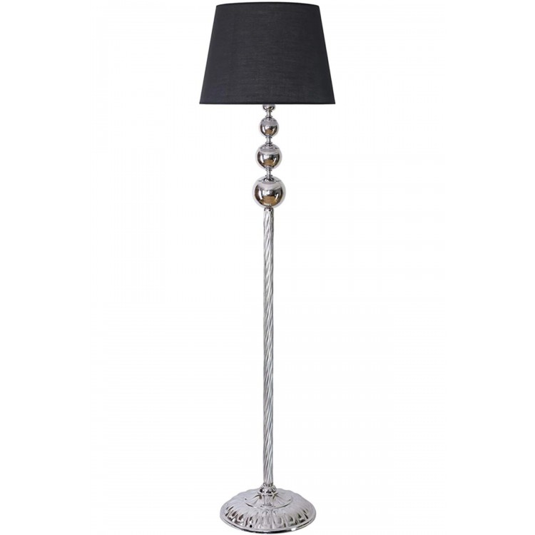 Krom Kaplama Üçlü Küre Modern Metal Lambader - Başlık rengi Siyah’tır.