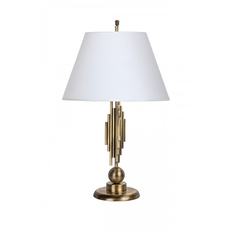 Marche Mka-01 Eskitme Mat Gold Metal Abajur - Beyaz