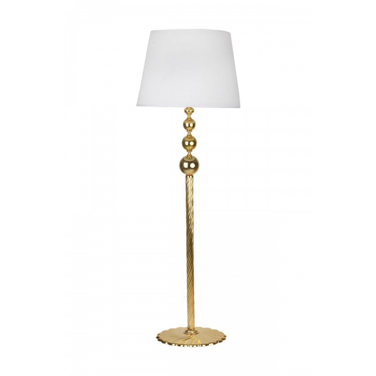 Gold Kaplama Üçlü Küre Paslanmaz Metal Modern Lambader - Beyaz