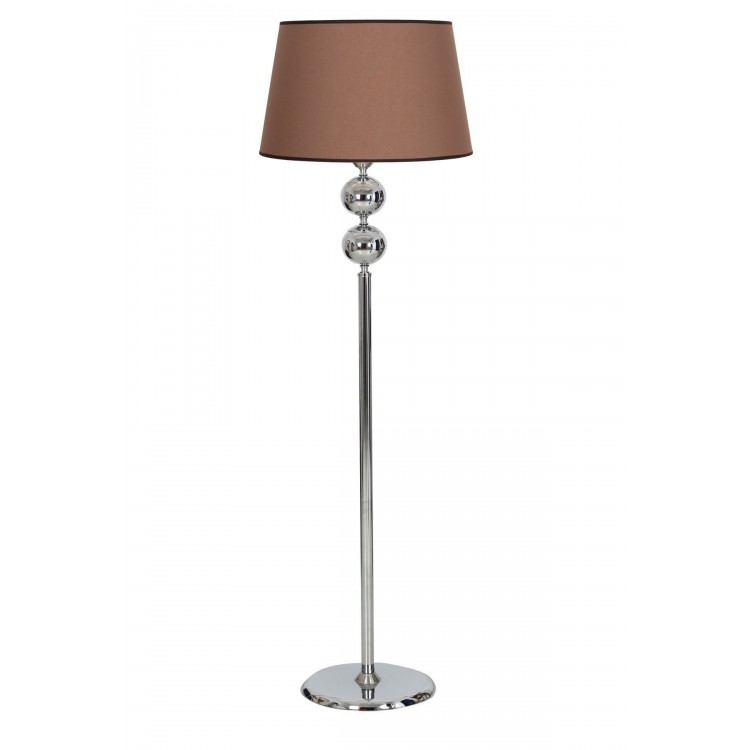 Krom Kaplama Çift Küre Metal Tek Ayaklı Lambader