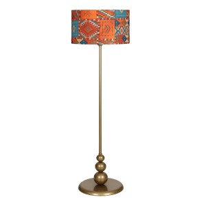 Lima Eskitme Kaplama Düz Metal Ayaklı Lambader - Capadocia Desenli