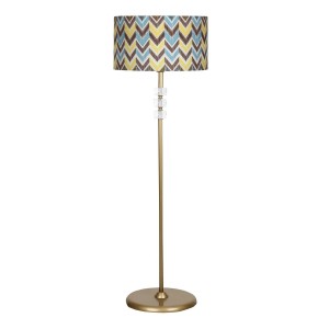 Lille Eskitme Üçlü Kare Kristal Detaylı Metal Lambader - Çvş Desenli