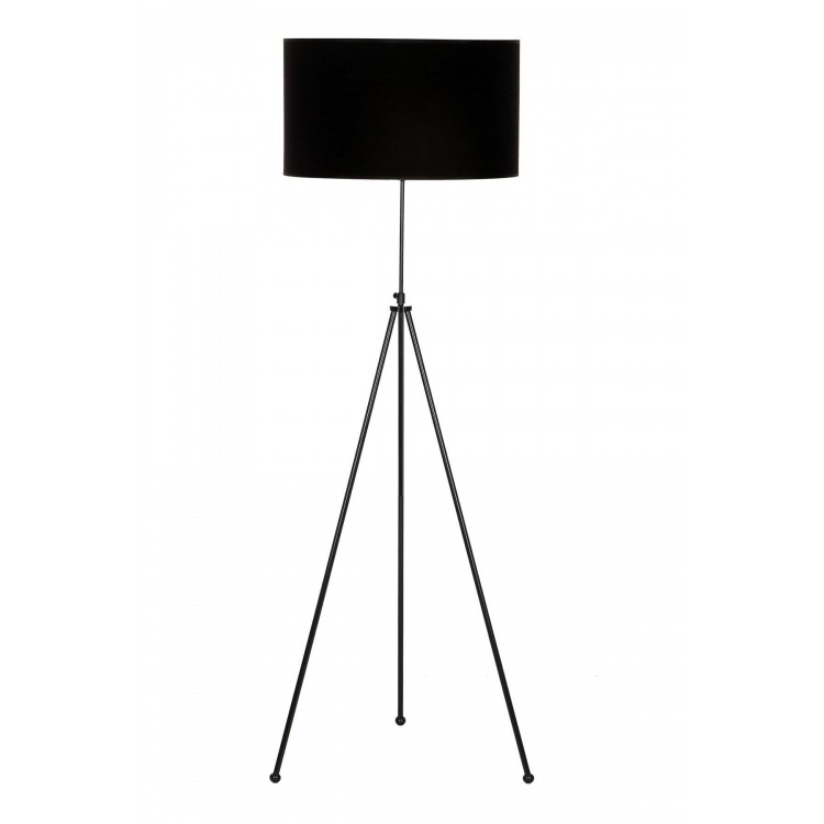 Noa Siyah Kaplama Tripod Boyu Ayarlanabilir Metal Lambader - Gold Şeritli Siyah