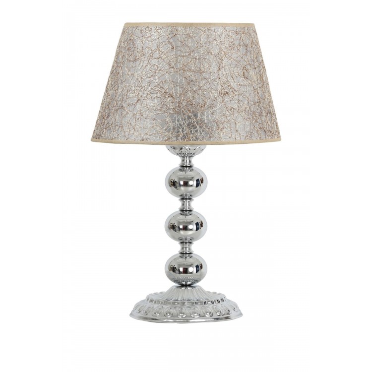 Krom Kaplama Trois Üçlü Küre Desenli Metal Abajur Sarı Kırçıl