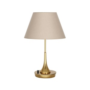 Bugle Gold Kaplama Dimmerli Metal Abajur - Krem