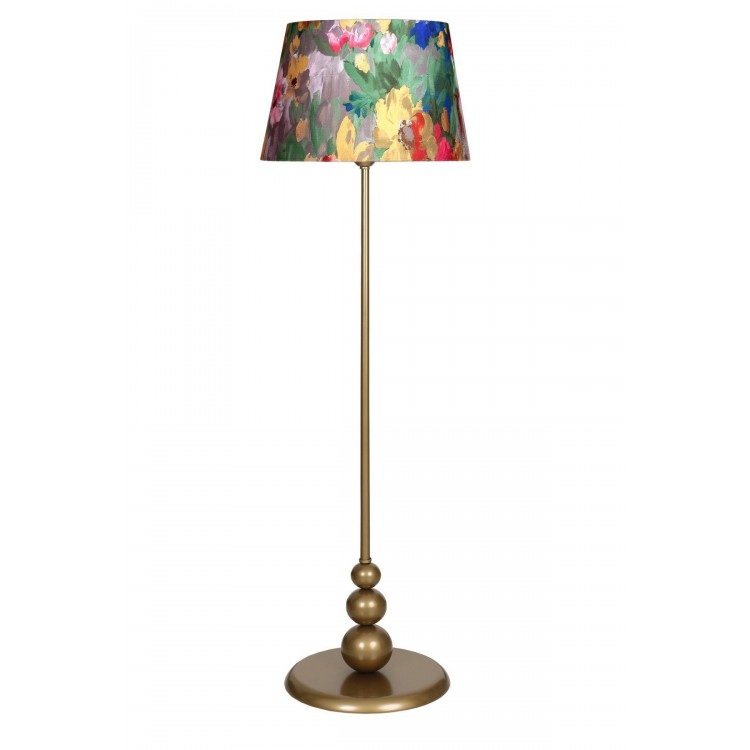 Lima Eskitme Kaplama Düz Metal Ayaklı Lambader - Violet Desenli