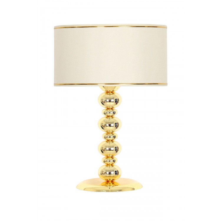 Gold Şeritli Krem Blanc Metal Abajur