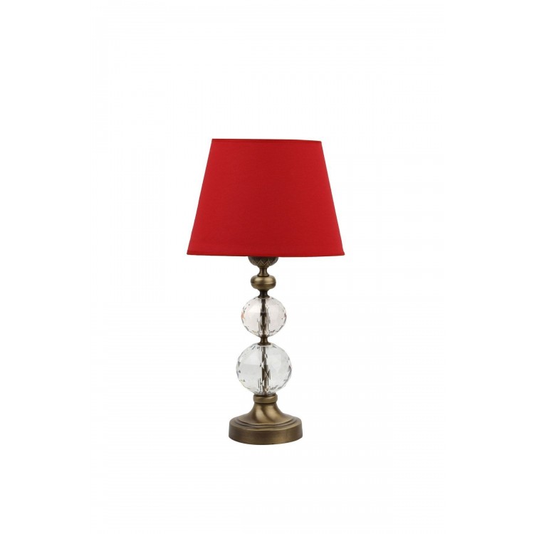 Kırmızı Bronz Kristal 2 Li Küre Abajur