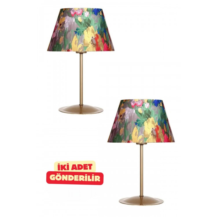 Two-004 Series Eskitme Mat Gold Metal Abajur