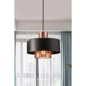 Porta Noa Siyah-Rose Gold Tekli Sarkıt Salon Genç Odası Mutfak Avize