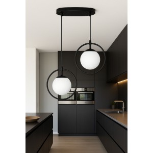 Halo Duo – Siyah Metal 2’li Cam Sarkıt Avize Halo Duo – Siyah Metal 2’li Cam Sarkıt Avize