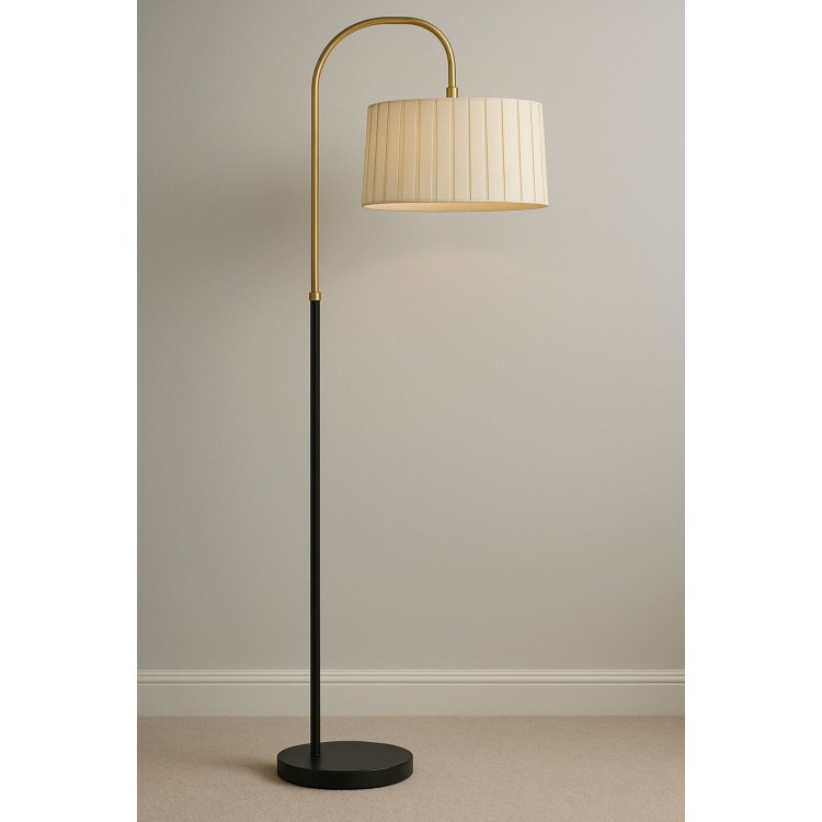 Elora Eskitme Gold Lambader – Pliseli Krem Şapka, Klasik Modern Stil