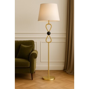 Aurion Eskitme Mat Gold Loop Metal Gövdeli Modern Lambader