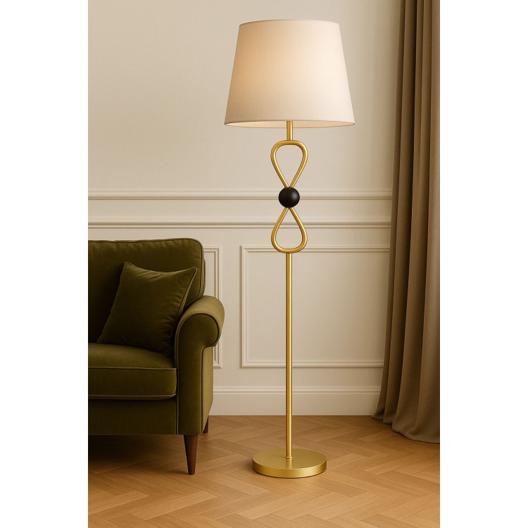 Aurion Eskitme Mat Gold Loop Metal Gövdeli Modern Lambader